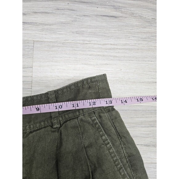 Madewell Womens Green High Rise Shorts Size 2 Pleated Linen Pockets - Picture 4 of 7